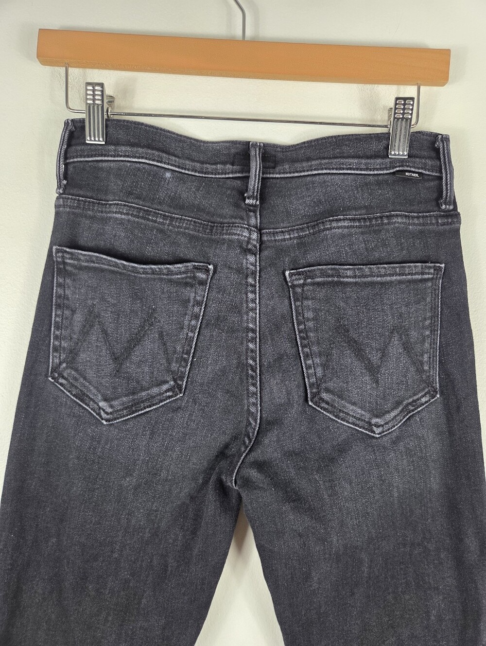 Mother The Weekender Deep End High Waist Cropped Flare Jeans Washed Black - Picture 8 of 16